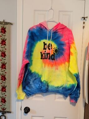 Be Kind Tie-Dye Hoodie - Multicolor 2XL NIBAG